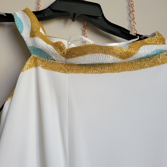 JOVANI WHITE BEADED LONG DRESS Nwt size 4 - Picture 3 of 12